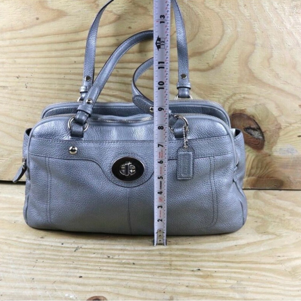 Coach Handbags Womens Gray Silver Pebble Leather Penelope F16529 Shoulder Bag